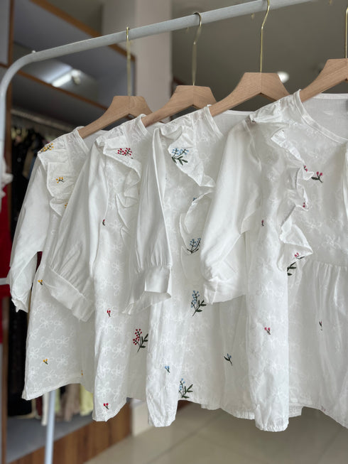 Women Embroidered Korean Tops